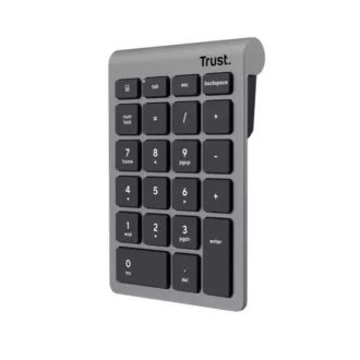TRUST Numerická klávesnica Xalas, Bezdrôtová RF 2.4GHz, šedá