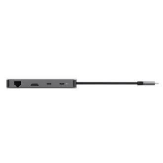 TRUST Dokovacia stanica DALYX USB-C, 8v1, HDMI, RJ45, 2xUSB-C, 2xUSB-A, microSD/SD karta, šedá