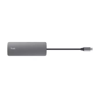TRUST Dokovacia stanica DALYX USB-C, 8v1, HDMI, RJ45, 2xUSB-C, 2xUSB-A, microSD/SD karta, šedá