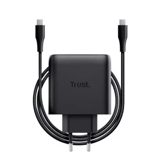 TRUST GaN Nabíjačka MAXO 65W 2-Port, USB-C, čierna