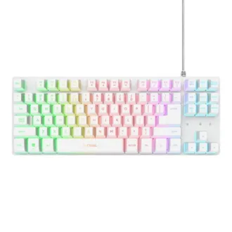 TRUST Klávesnica GXT 833 Thado, Membránová, USB, RGB, biela