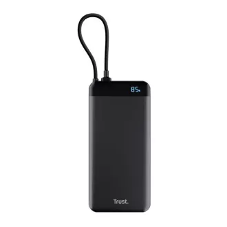 TRUST Powerbanka Fiera, 20000 mAh, S káblom, 2x USB-C, čierna