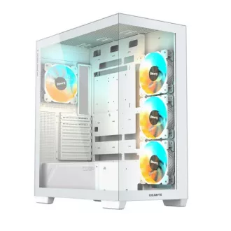 GIGABYTE case GB-C500PI ST, Mid tower, 1xUSB-C 3.2, 2xUSB 3.0, 4x 120mm ARGB Fan, biela