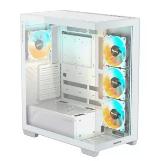 GIGABYTE case GB-C500PI ST, Mid tower, 1xUSB-C 3.2, 2xUSB 3.0, 4x 120mm ARGB Fan, biela