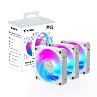 GIGABYTE ventilátor AORUS EZ CHAIN FAN ICE 3-PACK, 3x120mm, biela