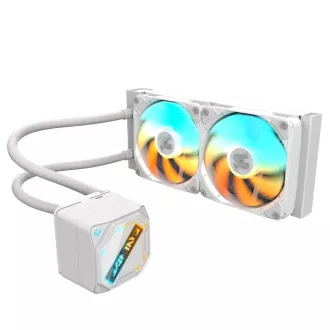 GIGABYTE Vodný chladič GAMING 240 ICE, 2x120mm, ARGB, LGA1851, AM5, biela