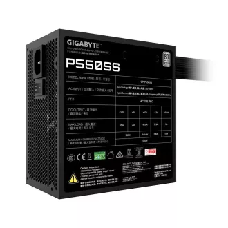 GIGABYTE zdroj P550SS, 550W, 80+ Silver, 120mm, ATX 3.0, čierna
