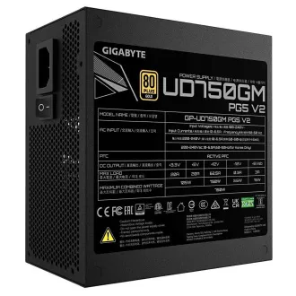 GIGABYTE zdroj UD750GM PG5 V2, 750W, 120mm, Plne modulárny, 80 Plus Gold, ATX 3.1
