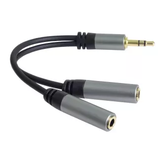 PremiumCord rozdvojka HQ 3, 5mm Jack Male - 2x Jack Female 15cm