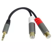 PremiumCord kábel HQ Jack 3.5mm Male - 2x CINCH Female 15cm