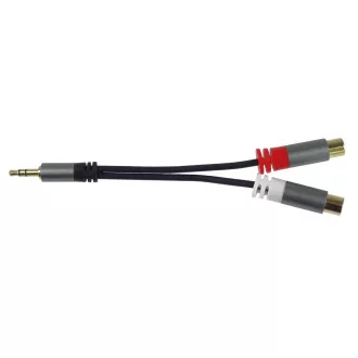 PremiumCord kábel HQ Jack 3.5mm Male - 2x CINCH Female 15cm