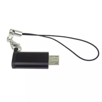 PremiumCord Adaptér USB-C konektor female - USB 2.0 Micro-B/male, čierny s očkom na zavesenie