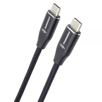 PREMIUMCORD Kábel USB-C M/M, 240W 480Mbps čierny bavlnený oplet, 2m PREMIUMCORD Kábel USB-C M/M, 240W 480Mbps čierny bavlnený oplet, 2m