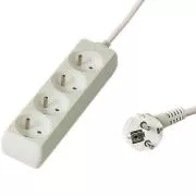 PREMIUMCORD Predlžovací prívod 230V 3m, 4 zásuvky, biela