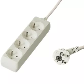 PREMIUMCORD Predlžovací prívod 230V 3m, 4 zásuvky, biela