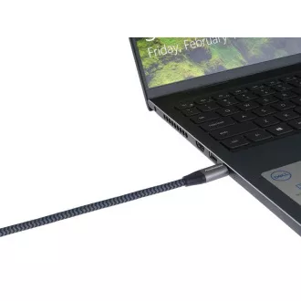 PREMIUMCORD USB-C zahnutý kábel (USB 3.2 Gen2x2, 5A, 100W, 20Gbit/s) 3m, Sivá PREMIUMCORD USB-C zahnutý kábel (USB 3.2 Gen2x2, 5A, 100W, 20Gbit/s) 3m, Sivá