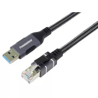 PremiumCord Ethernetový kábel USB3.2 na LAN RJ45 10/100/1000, 3m