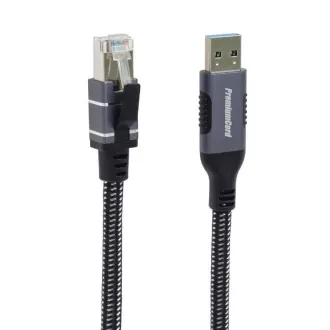 PremiumCord Ethernetový kábel USB3.2 na LAN RJ45 10/100/1000, 3m