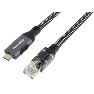 PremiumCord Ethernetový kábel USB-C na LAN RJ45 10/100/1000, 2m