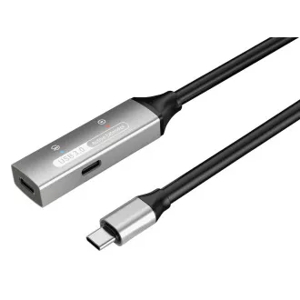 PREMIUMCORD USB-C repeater a predlžovací kábel Male-Female, 5Gbps Aluminium 10m