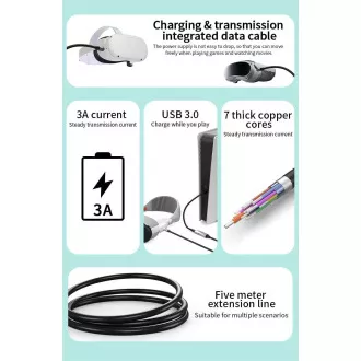 PREMIUMCORD USB-C repeater a predlžovací kábel Male-Female, 5Gbps Aluminium 10m