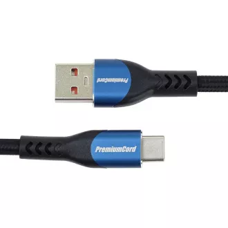 PREMIUMCORD Kábel USB-C na USB 2.0, Nabíjací, 5A, 1m