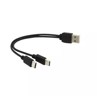 PREMIUMCORD Nabíjací kábel USB 2.0, 2xUSB-C na USB, 15cm, čierna