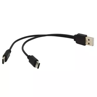 PREMIUMCORD Nabíjací kábel USB 2.0, 2xUSB-C na USB, 15cm, čierna