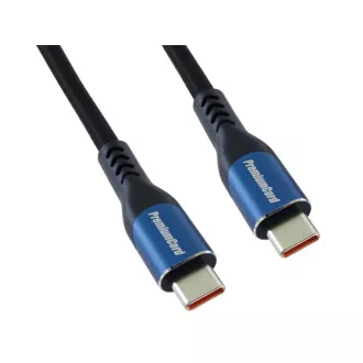 PremiumCord USB-C kábel (USB 3.2 GEN 2x2, 5A, 100W, 20Gbit/s) 0, 5m, bavlnený oplet