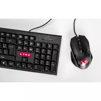 LYNX set klávesnica a myš, drôtový set, USB, CZ/SK
