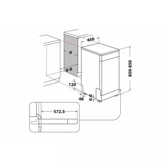 Whirlpool WSFO 3O34 PF X Voľne stojaca Umývačka riadu Whirlpool WSFO 3O34 PF X Voľne stojaca Umývačka riadu