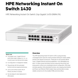 HPE Networking Instant On Switch 16p Gigabit 1430 (R8R47A)
