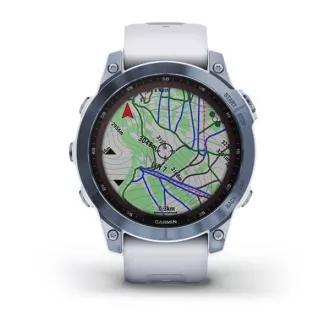 Garmin fenix 7 Solar Sapphire, Titan Blue/ White Silicone Band, EÚ Garmin fenix 7 Solar Sapphire, Titan Blue/ White Silicone Band, EÚ