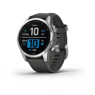 Garmin fenix 7s Glass, Silver/ Graphite Silicone Band, EÚ Garmin fenix 7s Glass, Silver/ Graphite Silicone Band, EÚ