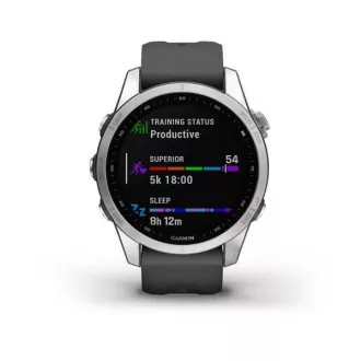 Garmin fenix 7s Glass, Silver/ Graphite Silicone Band, EÚ Garmin fenix 7s Glass, Silver/ Graphite Silicone Band, EÚ