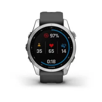 Garmin fenix 7s Glass, Silver/ Graphite Silicone Band, EÚ Garmin fenix 7s Glass, Silver/ Graphite Silicone Band, EÚ