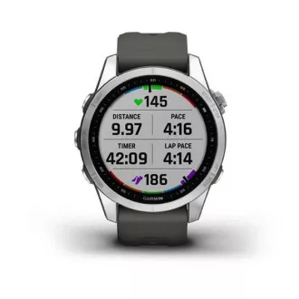 Garmin fenix 7s Glass, Silver/ Graphite Silicone Band, EÚ Garmin fenix 7s Glass, Silver/ Graphite Silicone Band, EÚ