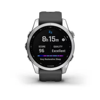 Garmin fenix 7s Glass, Silver/ Graphite Silicone Band, EÚ Garmin fenix 7s Glass, Silver/ Graphite Silicone Band, EÚ