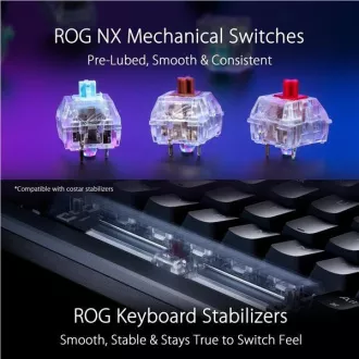 ASUS klávesnica ROG AZOTH, mechanická, Bluetooth, US, čierna