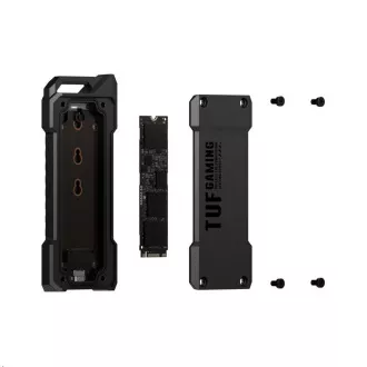 ASUS TUF GAMING A2 SSD NVME case, USB3.2 Gen 2X1, M.2 NVMe SSD kovový box, čierna ASUS TUF GAMING A2 SSD NVME case, USB3.2 Gen 2X1, M.2 NVMe SSD kovový box, čierna