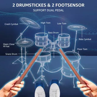 Smart Bubnovacie Paličky AeroBand PocketDrum 2 PLUS - drevo Smart Bubnovacie Paličky AeroBand PocketDrum 2 PLUS - drevo
