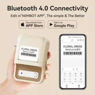 Niimbot Tlačiareň štítkov B21S Smart, biela + rolka štítkov 210 ks