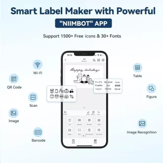 Niimbot Tlačiareň štítkov B1 Smart, lake blue + rolka štítkov 210ks