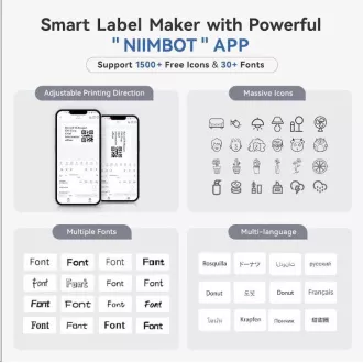 Niimbot Tlačiareň štítkov B1 Smart, grey + rolka štítkov 210ks