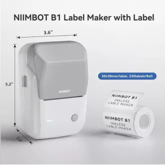 Niimbot Tlačiareň štítkov B1 Smart, grey + rolka štítkov 210ks