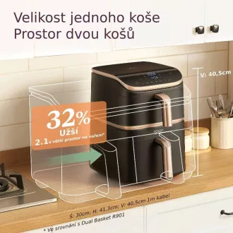 Cosori Turbo Tower Pro múdra teplovzdušná fritéza 10, 8l čierna