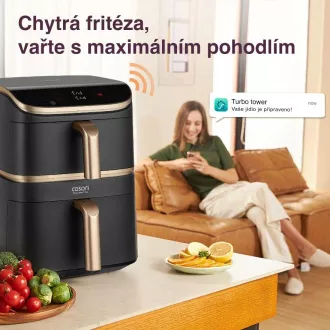 Cosori Turbo Tower Pro múdra teplovzdušná fritéza 10, 8l čierna