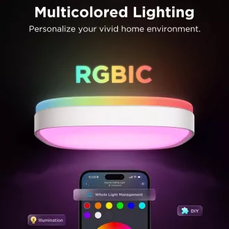 Govee RGBICWW Smart okrúhle stropné svetlo 2400lm 30cm Matter