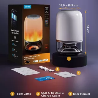 Govee Table Lamp 2 RGBW Akumulátorová lampa s reproduktorom - zvuk od JBL Govee Table Lamp 2 RGBW Akumulátorová lampa s reproduktorom - zvuk od JBL