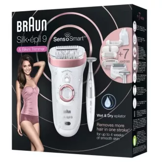 Braun Silk-épil 9-890 Rose Gold epilátor, SensoSmart, suché a mokré holenie, 2 rýchlosti, masážny systém, darčeková edícia Braun Silk-épil 9-890 Rose Gold epilátor, SensoSmart, suché a mokré holenie, 2 rýchlosti, masážny systém, darčeková edícia
